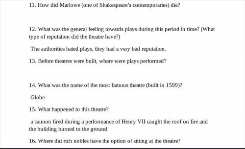 Using http://www. britainexpress. com/History/elizabethan-theatre. htm answer these eight questions
