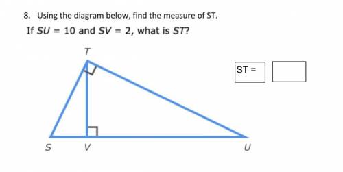 Find the measure of ST