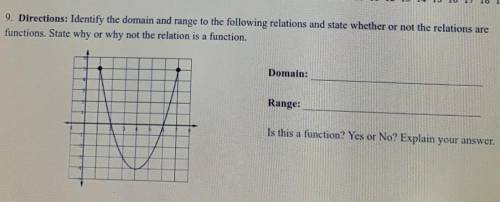 Identify the domain and range to the following relations and state whether or not the relations are