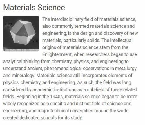 1. What is material science?
