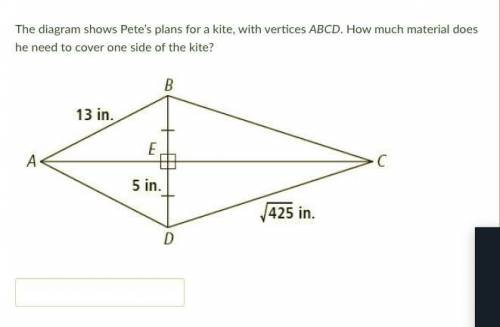 (GIVING BRAINLIEST FAST IF UR RIGHT) The diagram shows Pete’s plans for a kite, with vertices ABCD.