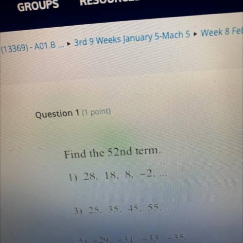 Find the 52nd term.
28, 18. 8. -2 
Can somebody help we with there 3 plz