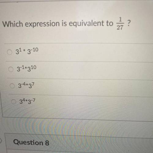 Which expression is equivalent to 27
?