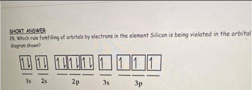 SHORT ANSWER

26. Which rule for filling of orbitols by electrons in the element silicon is being
