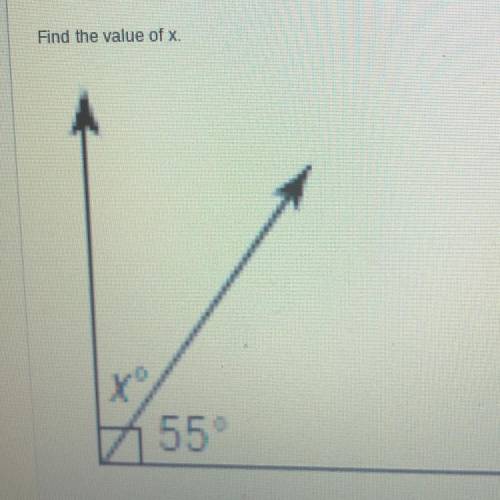 Find the value of x. 55