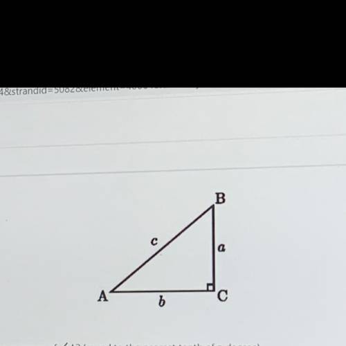 If b = 9 and c = 19, what is the measure of angle A? (round to the nearest tenth of a degree)