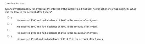 Tyrone invested money for 3 years at 5% interest. If the interest paid was $60, how much money was