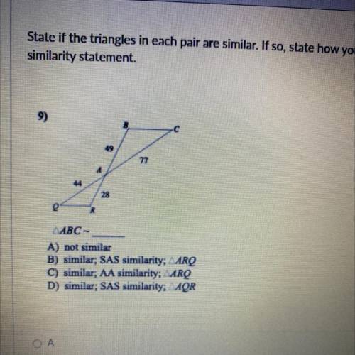 State of the triangles in each pair are similar. If so, state how do you know their similar and com