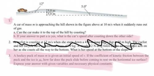 I just need help with 1b and number 3 (the highlighted ones). Please and ty!!

I can help you with