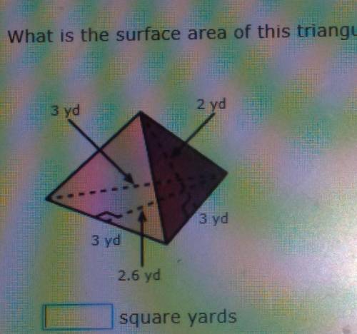 What is the surface area of this triangular pyramid? ​