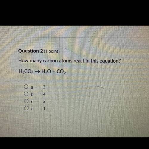 How many carbon atoms react in this equation?