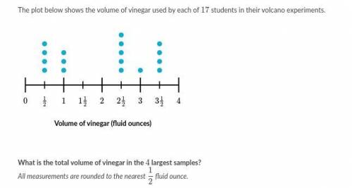 What is the total volume of vinegar in the 4 largest samples?