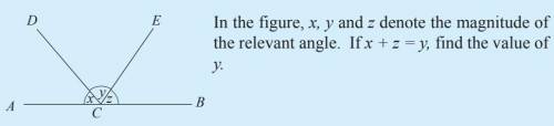In the figure, x,y and z denote the

magnitude of the relerant angle. inIf X+Z=Y,find the value of
