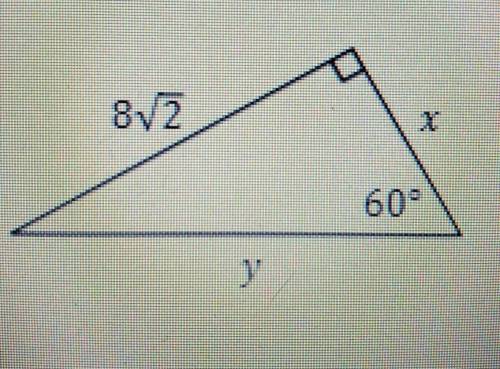 Determine the values of the missing sides for the following triangle.​