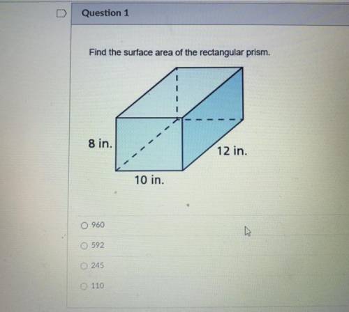 What is the surface area of the rectangular prism.