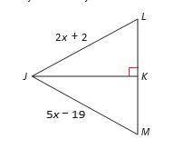 What value of x will make the given triangles congruent

x=10
x=8
x=7
Which one?