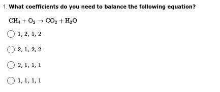 What coefficients do you need to balance the following equation?