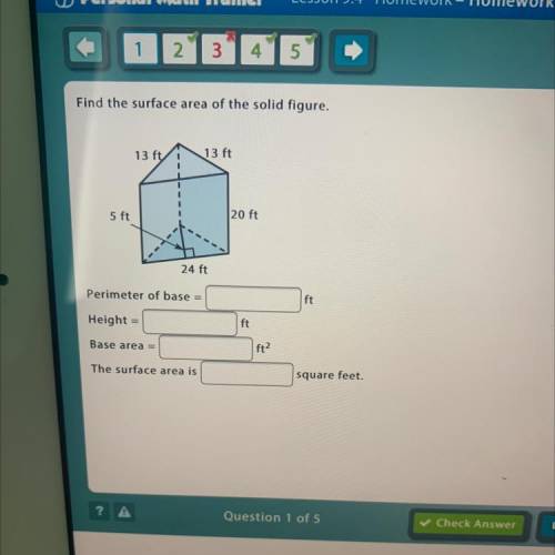 Find the surface area of the solid figure.