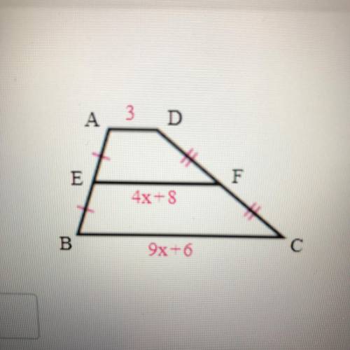 Find EF in the trapezoid.
X= 
Ef=
