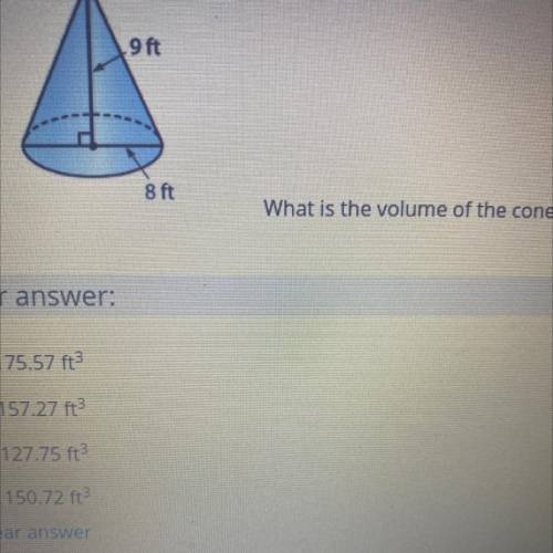 What is the exact volume of the cone