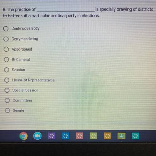 8) The practice of____is specially drawing of districts to better suit a particular political party