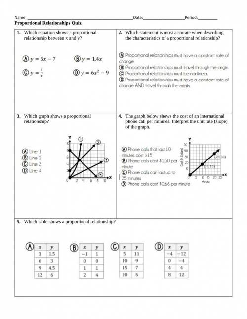 Please i need help or i fail!! Proportional Relationships Quiz