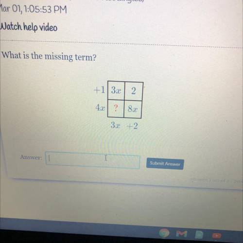 What is the missing term?
-4.-12.x
12.-4 .
2x
?
2.2
3х
+1