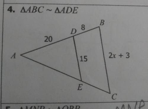 ∆ABC~∆ADE find the value of x​