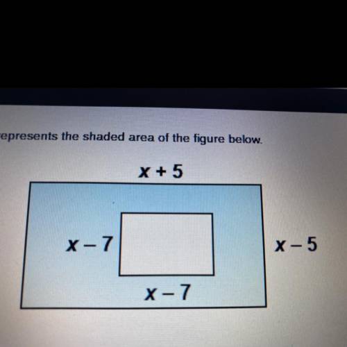 Write a polynomial that represents the shaded area of the figure below?