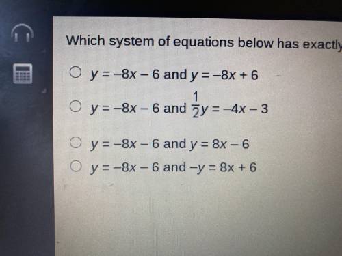 Which system of equations below has exactly one solution