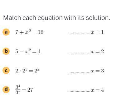 Pls help Match each equation with its solution