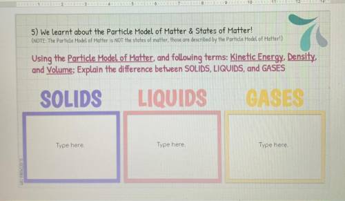 I need help explaining what are the differences between Solids, Liquids, and Gases.