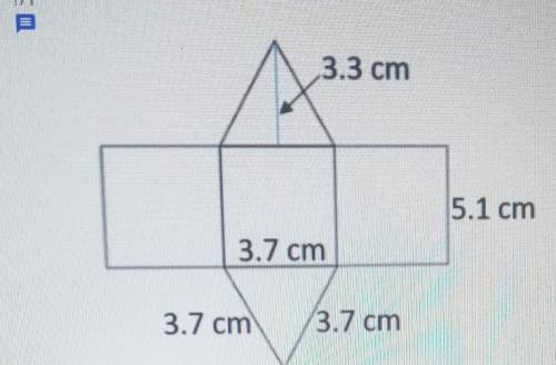 HELP ME 7th grade math

What is the total amount of cardboard needed to manufacture this polyhedro