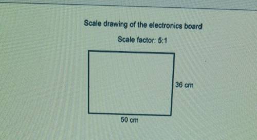 What is the area of the board shown on the scale drawing? Explain how you found the area. Write you