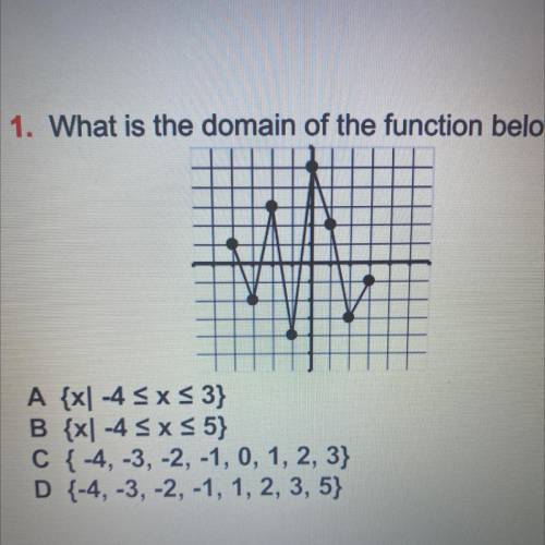 What is the domain of the function in the picture. 
Is it A or C?
