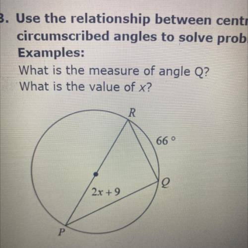 What is the measure of angle Q?
What is the value of x?