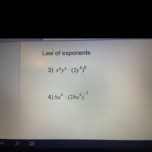 PLZ HELP DUE AT 12 Law of exponents