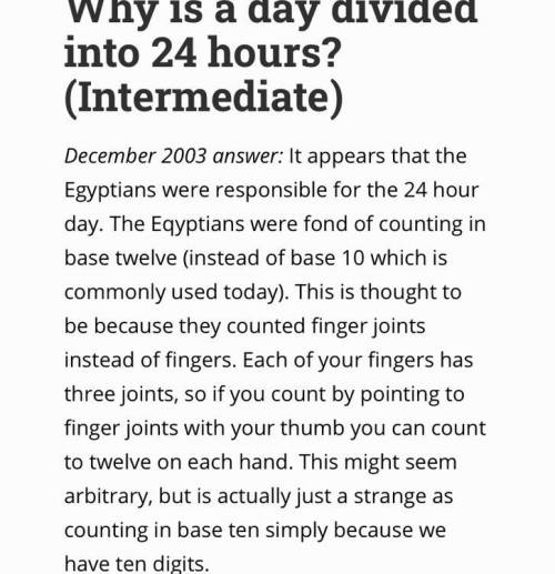 How did Ancient Egyptians come up with 24 hours in a day?