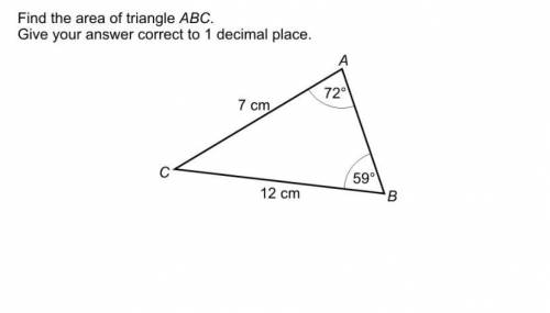 Find the area of triangle ABC.
Give your answer correct to 1 decimal place.