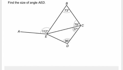 What’s the size of angle AED