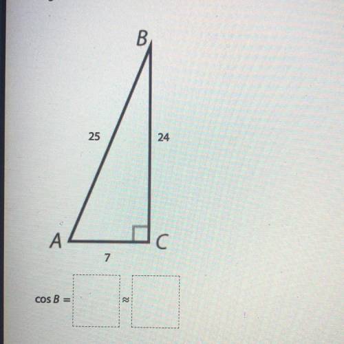 Find the value of cos B