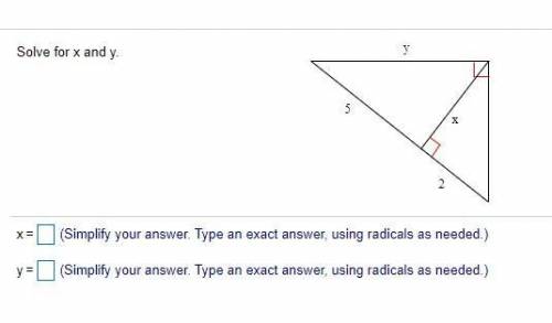Solve for x and y.
Please answer in text form