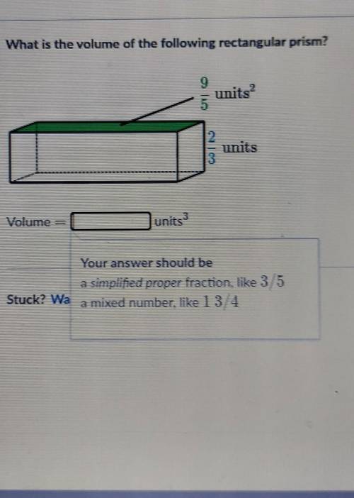 What is the volume of the following rectangular prism​