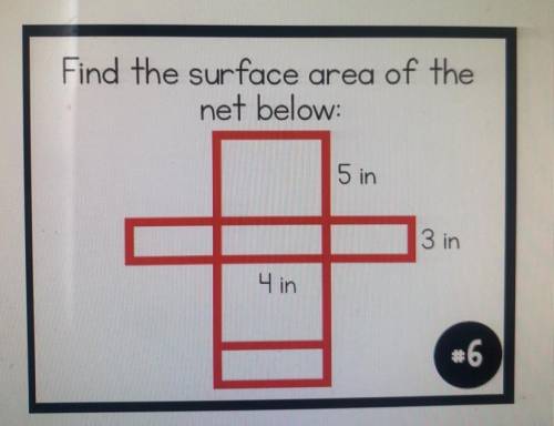 Find the surface area of the

net below
a. 94 square inches
b. 125 square inches
c. 74 square inch
