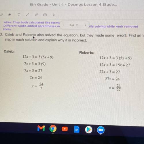 8th grade- Unit 4 desmos lesson 4 question