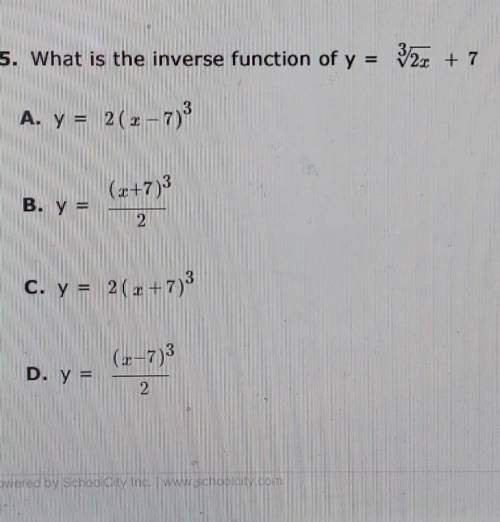 5. What is the inverse function of ​