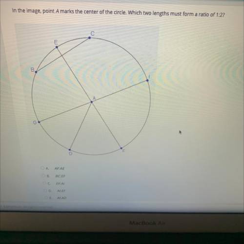 PLEASE HELP!!

In the image, point A marks the center of the circle. Which two lengths must form a