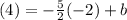 (4) = -\frac{5}{2}(-2) + b