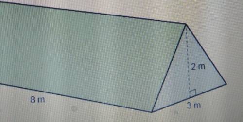 This figure shows the dimensions of a right triangular prism. What is the volume of the right trian