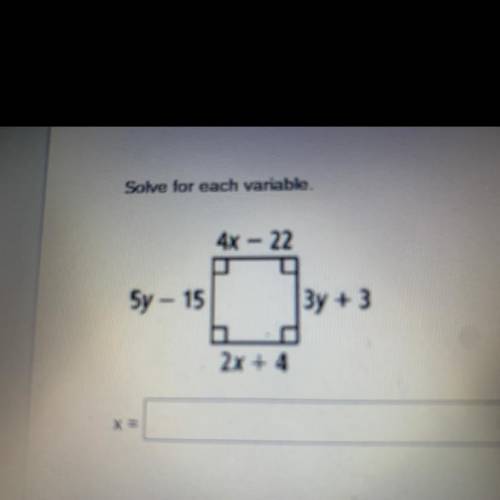 Solve for each variable X & Y